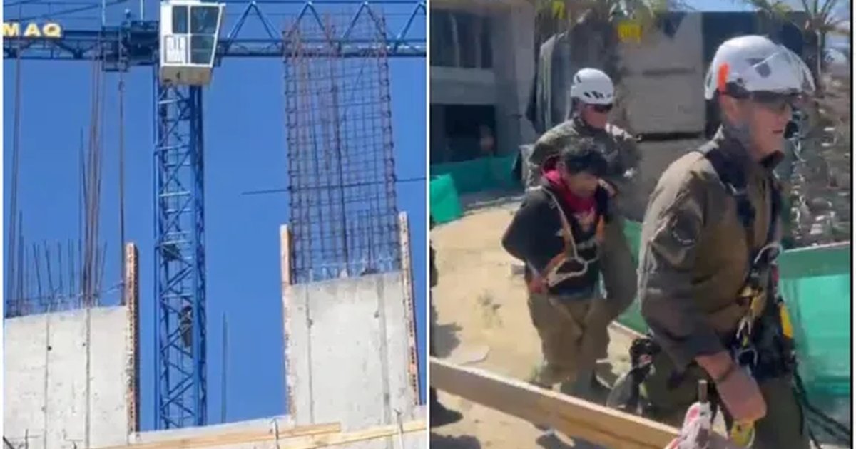 Trabajador protesta desde grúa a más de 50 metros en Las Tacas