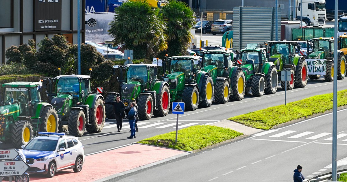 «Hasta que nos echen»: Granjeros en tractores alborotan una ciudad de España en protesta por el acuerdo entre la UE y el Mercosur (FOTOS)